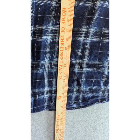 Woolrich Men Shirt XXL Blue Plaid Shacket Heavy Weight Pockets Warm Button Up - Picture 8 of 11